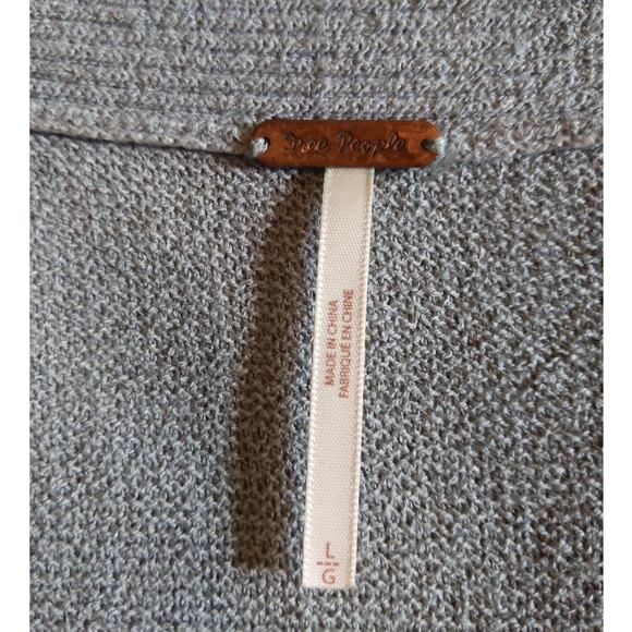 FREE PEOPLE Green Ribbed Knit Dress Long Sleeve Criss Cross V-Neck Women's L - Picture 4 of 8